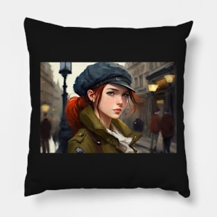 A Redhead in Paris Pillow