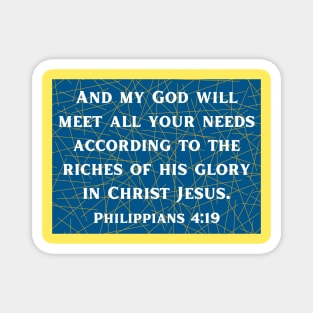 Bible Verse Philippians 4:19 Magnet