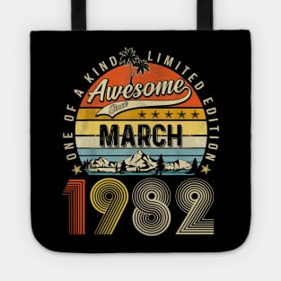 Awesome Since March 1982 Vintage 41st Birthday Tote