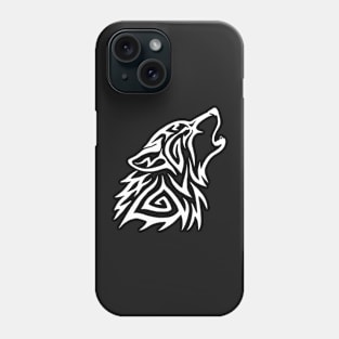 Tribal Wolf Howl - White Phone Case