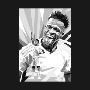 Vinicius jr greyscale illustration T-Shirt