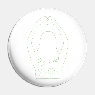 Swiftie Heart Hands - Green Pin