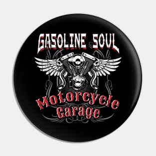 Gasoline Soul Motorcycles Biker Pin