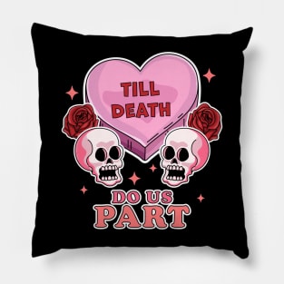 Till Death Do Us Part Skeleton Skull - Valentine's day Goth Pillow