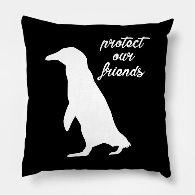 protect our friends - penguin Pillow by Protect friends