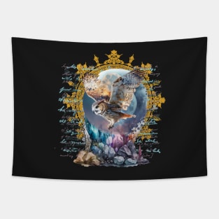 Crystal Mountain Owl Tapestry