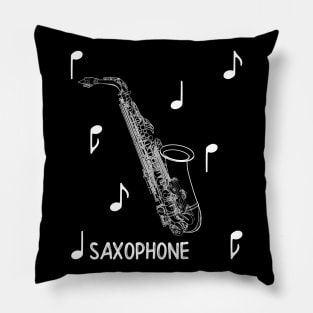 Musical Notes Saxophone Pillow