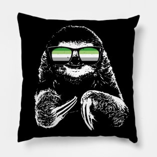 Pride Sloth Aromantic Flag Sunglasses Pillow