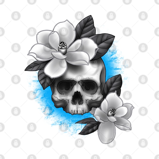 Magnolia Skull by MetroInk