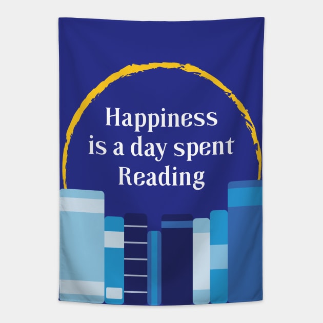 Happiness is a Day Spent Reading | Blue | Royal Tapestry by Wintre2
