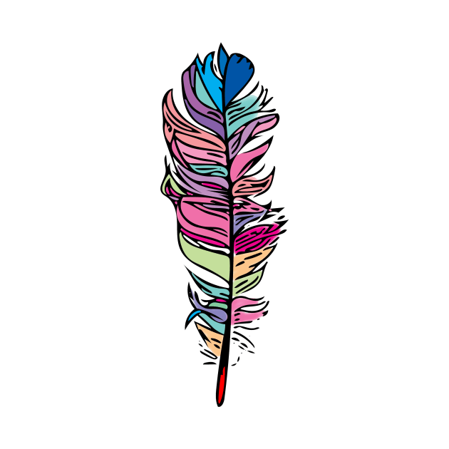 Rainbow Feather by mikeyrioux33