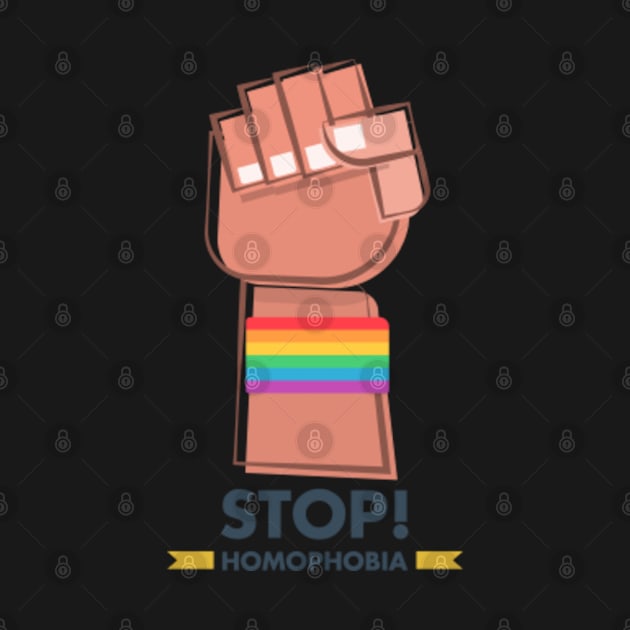 Stop Homophobia Protest Hand With Rainbow Band by YousifAzeez