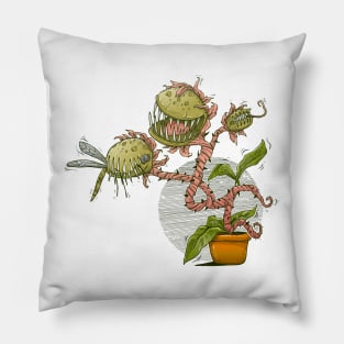 Carnivorous plant eating mosquito Pillow