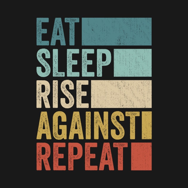 Funny Eat Sleep Rise Name Repeat Retro Vintage by Realistic Flamingo