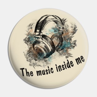 Headphones - music inside me Pin