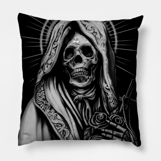 Santa Muerte Pillow by Blind Man Studio