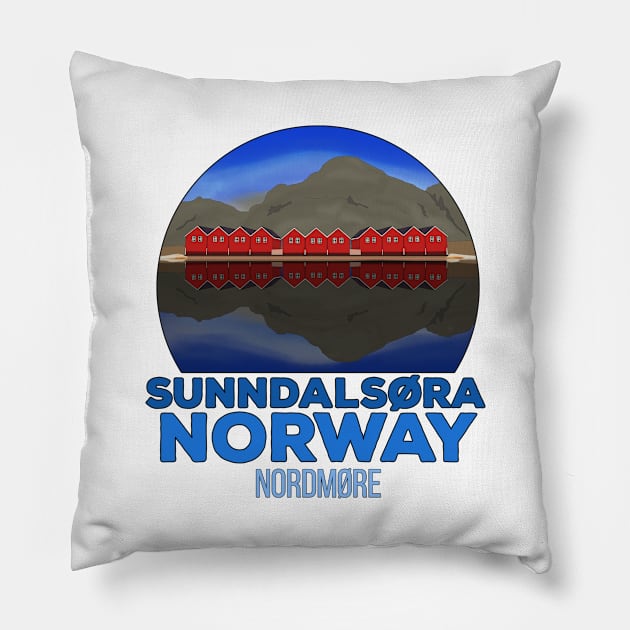 Norway Sunndalsøra Travel Norwegian Pillow by DiegoCarvalho