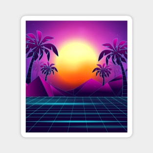 Tranquil Sunset Vaporwave Aesthetic Magnet