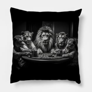 Lions Poker Night Pillow