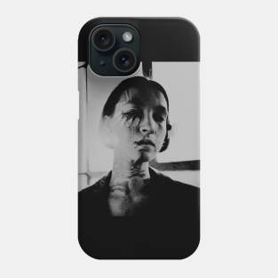 Beautiful girl, with some scars and tattoo. Like warrior. Grayscale. Phone Case