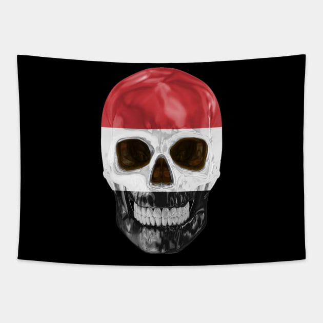 Yemen Flag Skull - Gift for Yemeni With Roots From Yemen Tapestry by Country Flags