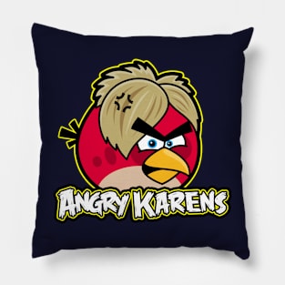 Angry Karens Funny Gamer Bird Game Parody Karen Meme Pillow