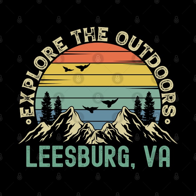 Leesburg, Virginia - Explore The Outdoors - Leesburg, VA Colorful Vintage Sunset by Feel Good Clothing Co.