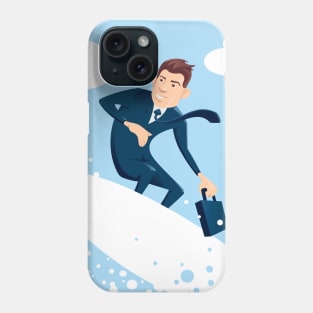 Surfing businessman Phone Case