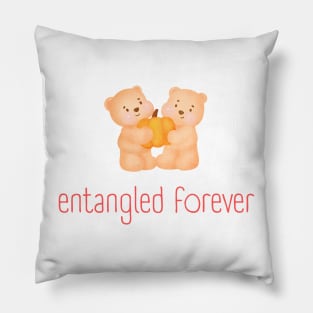 Entangled Forever - Bears Hugging a Pumpkin Pillow