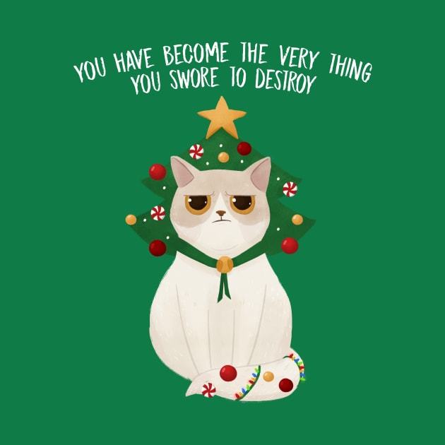 Christmas tree cat by Khatii