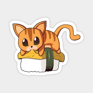 Orange Cat tamago Sushi Magnet