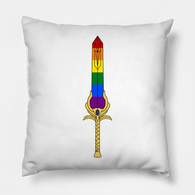 Pride flag Rainbow Sword - inspired by She-ra and the princesses of power Pillow by tziggles