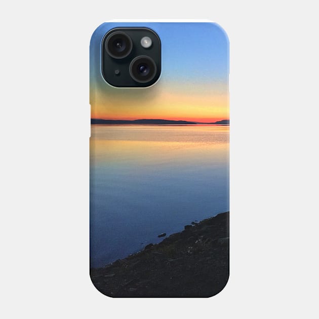 Orange Sky - Evening on a Northern Canadian Autumn Lake - Ripples on the Water Phone Case by Ric1926