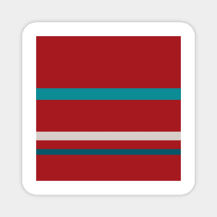 A singular merge of Rouge, Blush, Silver, Dark Cyan and Petrol stripes. Magnet