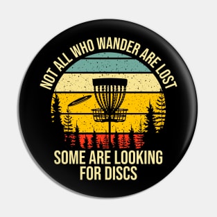 Funny Disc Golf Basket Wandering Art For Disc Golf Players Pin