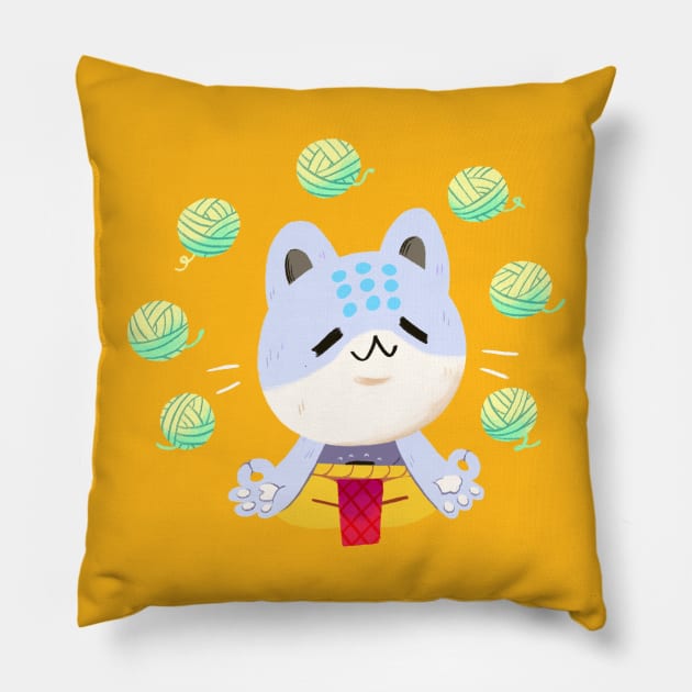 Meowverwatch - Experience Tranquility! Pillow by giraffalope