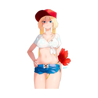 Hibiscus Blonde Girl T-Shirt