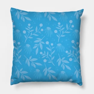 Blue  flowers pattern #5 Pillow