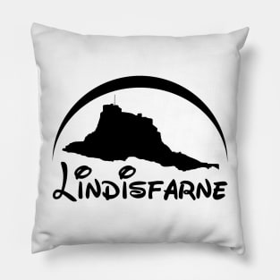 Lindisfarne Castle (Black Logo) Pillow