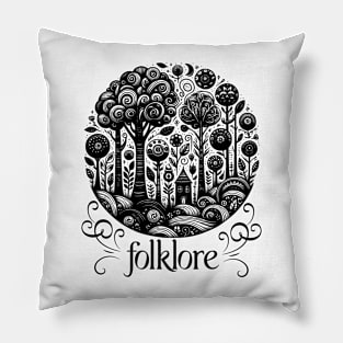 Dark Aesthetic Whimsical Forest Folklore Design Pillow
