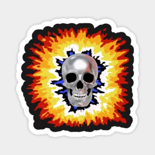 Skull in flame Magnet