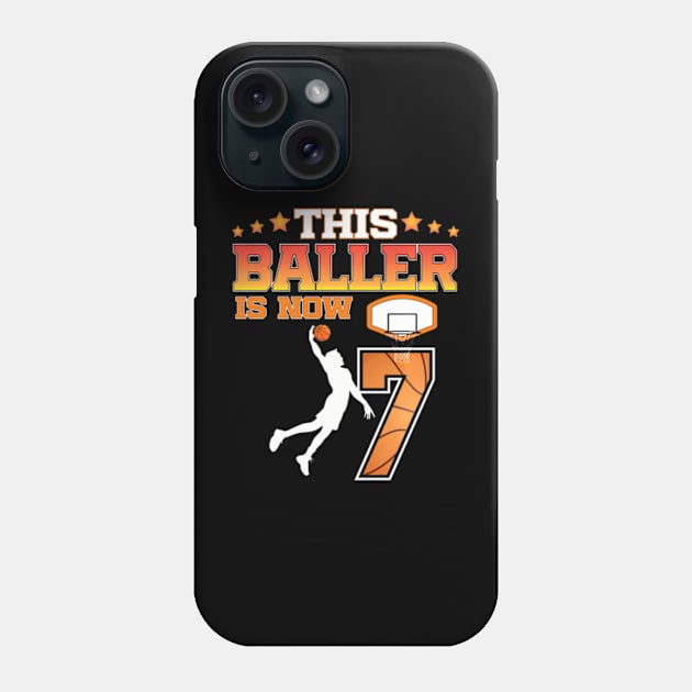 This Baller Is Now 7 Years Old 7Th Birthday Basketball Boy Phone Case by Zoe Hill Autism