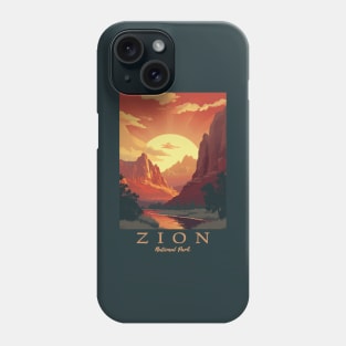 Zion National Park Vintage Travel Poster Phone Case