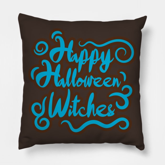 Happy Halloween Witches | Witchy woman Pillow by FlyingWhale369