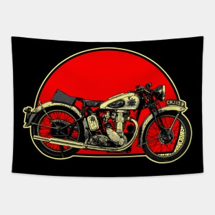 Gold Star 1938 Retro Red Circle Motorcycle Tapestry