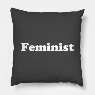 Feminist, white Pillow