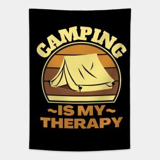 Camping Is My Therapy Tapestry