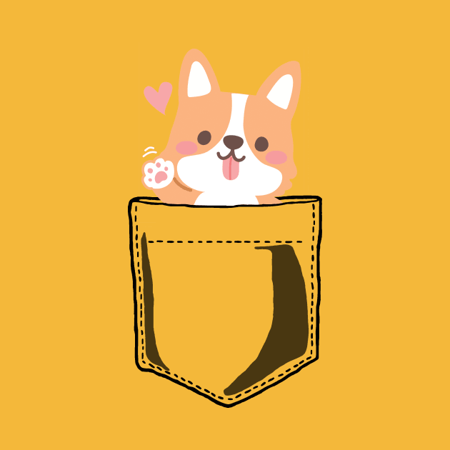 Pocket Corgi Waving by JKA