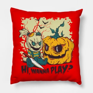 Scary Halloween Pumpkin Pillow