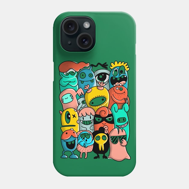 Monster cartoon illustration Phone Case by Mako Design 